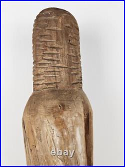 SCULPTURE VTG Original Signed Eric Tollardo Wood Carving Age 8 18x5 Art