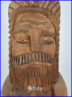 SCULPTURE VTG Original Signed Eric Tollardo Wood Carving Age 8 18x5 Art