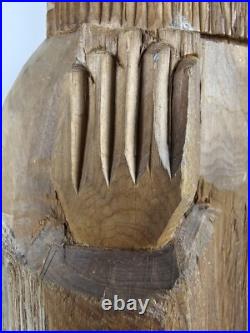 SCULPTURE VTG Original Signed Eric Tollardo Wood Carving Age 8 18x5 Art