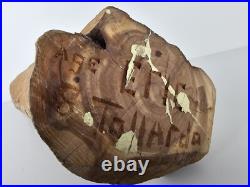 SCULPTURE VTG Original Signed Eric Tollardo Wood Carving Age 8 18x5 Art