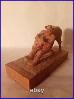 SCULPTURE Vintage Original Wood Carved Japanese Artist Yoshi Yoshido 6.5x4 SCULPTURE Vintage Original Wood Carved Japanese Artist Yoshi Yoshido 6.5x4