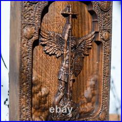 Saint Michael Wall Wood Modern Christian Art Housewarning Gift Home Decor