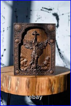 Saint Michael Wall Wood Modern Christian Art Housewarning Gift Home Decor