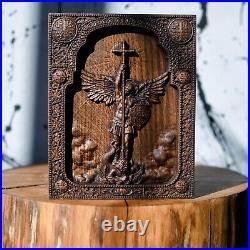 Saint Michael Wall Wood Modern Christian Art Housewarning Gift Home Decor