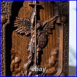 Saint Michael Wall Wood Modern Christian Art Housewarning Gift Home Decor