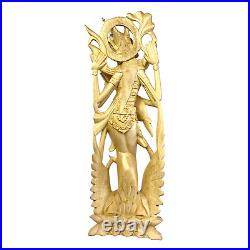 Saraswati Statue Wood Carving Hindu Goddess of Art Culture Balinese Sculpture