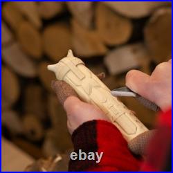 Scandinavian Gods Wooden Figurine Set 5 Hand Carved Decor, Odin, Freyja & Others