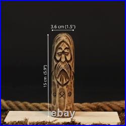 Scandinavian Gods Wooden Figurine Set 5 Hand Carved Decor, Odin, Freyja & Others