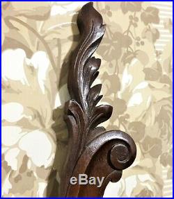 Scroll leaf wood carving corbel bracket antique french architectural salvage