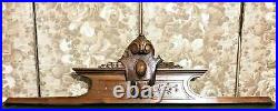 Scroll leaves crowned wood carving pediment Antique french architectural salvage