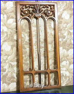 Scroll leaves pierced wood carving panel antique french architectural salvage