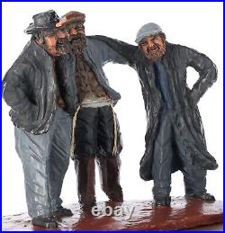 Sculpture (Carved Wood) Three Men Signed BERNARDI 1974 19lbs Used Small Chips