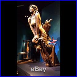 Sculpture Mermaid for Yachts-Wood-carved-3D-picture-painting-decor-icon-artwork