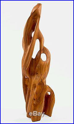 Sculpture hand carved organic Wood Raw 3' Tall Fine Art