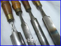 Set 7 Buck Brothers Crank Neck Wood Carving Gouge Chisels Woodworking Tools