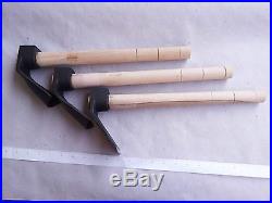 Set Of Three Wood Carving Bowl Adze Tools Straight Big Small Curved Adze