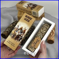 Set of 6 Wooden Scandinavian Gods Mythology Figurines for Altar & Decor