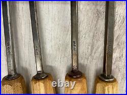 Set of Pfeil Swiss Made Wood Carving Tools lot 0f 4 gouges Sizes 5a12 5a3 7a4 8a