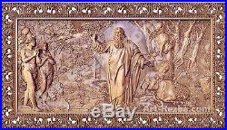 Seven day Creation God Adam Eve 3D Art Orthodox Wood Carving (32x16)