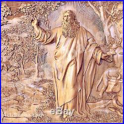 Seven day Creation God Adam Eve 3D Art Orthodox Wood Carving (32x16)