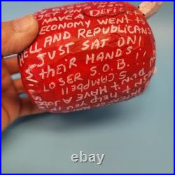 Shane Cambell Wood Carved Devil Signed Folk Art Republican Liberal Rant 2008