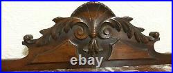 Shell scroll leaves wood carving pediment Antique french architectural salvage
