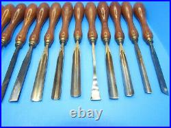 Showy presentation boxed set w 35 Henry Taylor wood carving tools gouges chisels