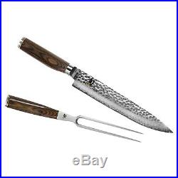 Shun Premier 2pc Carving Set 9.5 Slicing Knife & Two-Prong Fork