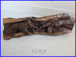 Signed Hand-Carved Wood Creation of Adam Sculpture Statue 22x6x4 One of a Kind