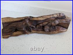 Signed Hand-Carved Wood Creation of Adam Sculpture Statue 22x6x4 One of a Kind
