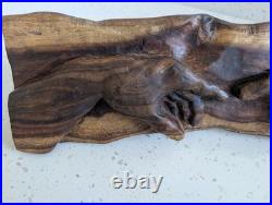 Signed Hand-Carved Wood Creation of Adam Sculpture Statue 22x6x4 One of a Kind
