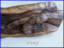 Signed Hand-Carved Wood Creation of Adam Sculpture Statue 22x6x4 One of a Kind