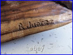 Signed Hand-Carved Wood Creation of Adam Sculpture Statue 22x6x4 One of a Kind