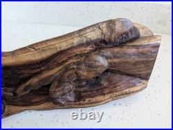 Signed Hand-Carved Wood Creation of Adam Sculpture Statue 22x6x4 One of a Kind