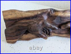 Signed Hand-Carved Wood Creation of Adam Sculpture Statue 22x6x4 One of a Kind
