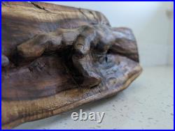 Signed Hand-Carved Wood Creation of Adam Sculpture Statue 22x6x4 One of a Kind