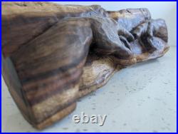 Signed Hand-Carved Wood Creation of Adam Sculpture Statue 22x6x4 One of a Kind
