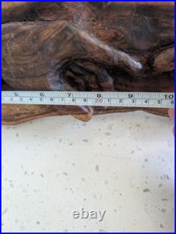 Signed Hand-Carved Wood Creation of Adam Sculpture Statue 22x6x4 One of a Kind