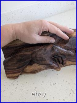 Signed Hand-Carved Wood Creation of Adam Sculpture Statue 22x6x4 One of a Kind