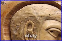 Signed Jerrold 9/9/71 Hand Carved Burl Wood Mid C Folk Art Head Bust Silhouette