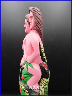 Signed Justo Xuana Luis wood carving sculpture Adam Eve tree of life 14 Oaxaca