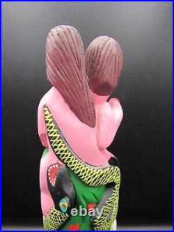 Signed Justo Xuana Luis wood carving sculpture Adam Eve tree of life 14 Oaxaca