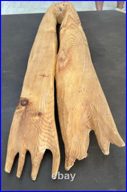 Signed Livio De Marchi Wood Sculpture Of A Scarf (32 X 10 X 2.75)