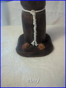 Signed Pete Ortega Folk Art Wood Wooden Sculpture Jesus with Birds As Pictured