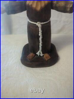 Signed Pete Ortega Folk Art Wood Wooden Sculpture Jesus with Birds As Pictured