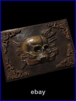 Skull Wall Plaque Memento Mori Skeleton Gothic Decor Creepy Antique Style Witch