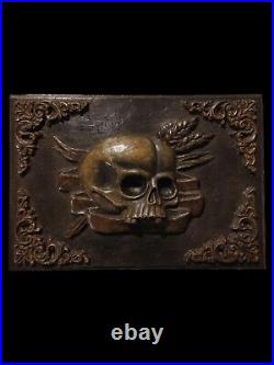 Skull Wall Plaque Memento Mori Skeleton Gothic Decor Creepy Antique Style Witch