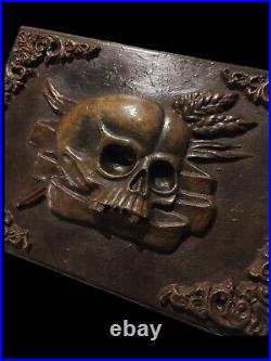 Skull Wall Plaque Memento Mori Skeleton Gothic Decor Creepy Antique Style Witch