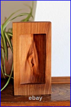 Solid Walnut Wood Carving Female Vulva Relief Contemporary Figurative Art