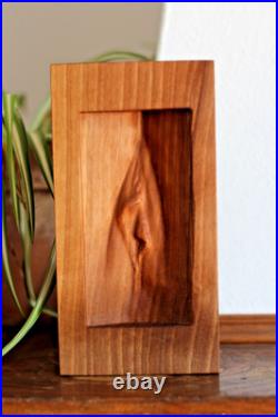 Solid Walnut Wood Carving Female Vulva Relief Contemporary Figurative Art